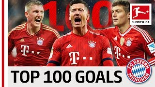 Top 100 Best Goals FC Bayern München  Vote for Lewandowski Kroos Müller amp Co [upl. by Ailati]