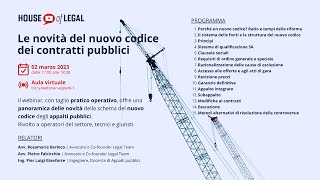 APPALTI PUBBLICI Le novità del nuovo codice dei contratti pubblici [upl. by Jacquie355]