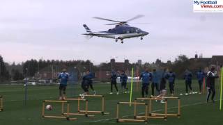 Leicester City owners helicopter lands at training [upl. by Assyl]