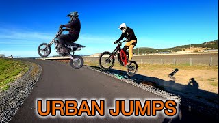 Pit Bike vs Sur Ron  URBAN JUMPS [upl. by Akiram943]