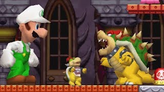 New Super Mario Bros DS  Giant Luigi VS All Castle Bosses [upl. by Bobette494]