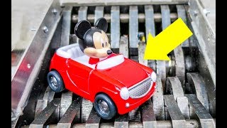 Shredding Mickey Roadster Racers Whats Inside Mickey Mouse Racers Cars Toys Squishy Mecard Slime [upl. by Sucramed]