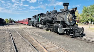 CUMBRES and TOLTEC SCENIC Railroad K36 amp Train departs CHAMA New Mexico to ANTONITO Colorado [upl. by Enerod]