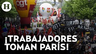 Día del Trabajo  París Francia reporta protestas y enfrentamientos para exigir mejoras salariales [upl. by Marketa]