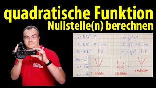 quadratische Funktion  Nullstellen berechnen  einfach erklärt von Lehrerschmidt [upl. by Akimahc]