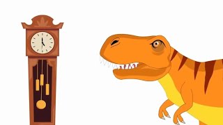 Hickory Dickory Dock TRex Dinosaur  Nursery Rhymes  Kids Songs  Preschool Songs [upl. by Ralyt]