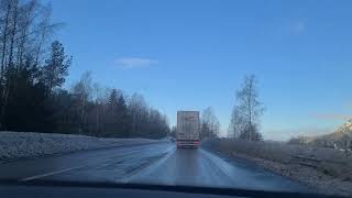 Sweden winter road [upl. by Osric]