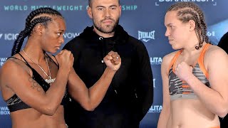 Claressa Shields vs Ema Kozin • FULL WEIGH IN amp FINAL FACE OFF  Sky Sports Boxing [upl. by Luahs]