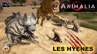 ANIMALIA SURVIVAL GAMEPLAY 1 JINCARNE UNE GROSSE MEUTE DE HYÈNES TRÈS PROTECTRICES [upl. by Hun]