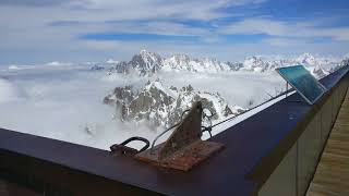 Aiguille du Midi Panoramic Viewing Platform Cloudy Day [upl. by Falk934]