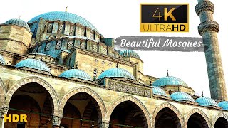 Most Beautiful Islamic Mosques In The World Masjid  4K Ultra HD Video  HDR [upl. by Sillsby]