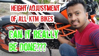 Seat height adjustment of all KTM bikes  duke 200 duke 250duke390 RC200 RC390 [upl. by Assirok]