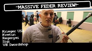 Massive Feder HEMA Longsword Comparison Krieger Kvetun Regenyei Sigi amp VB Swordshop [upl. by Mcadams]