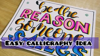 calligraphy tutorial for beginner slogan writing for competition motivation quotes [upl. by Diantha870]