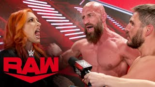 Becky Lynch crashes DIYs celebration Raw exclusive March 18 2024 [upl. by Alolomo]