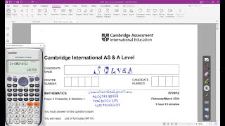 970952FM24  AS amp A LEVEL PROBABILITY amp STATISTICS 1 FEBMAR 2024 Paper 52 [upl. by Elawalo772]