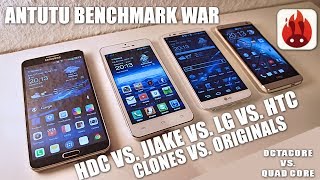 Antutu Benchmark WAR  JIAKE X3S vs HDC Note 3 MAX vs HTC One vs LG G2 [upl. by Zachary]