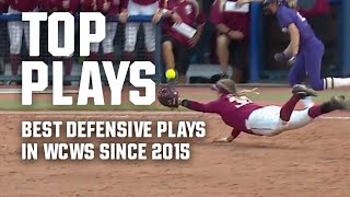 Top WCWS softball defensive plays since 2015 [upl. by Otnas]