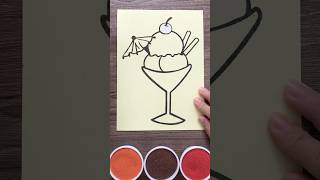 Sand painting rainbow ice cream sandpainting icecream sandart satisfying [upl. by Ahsiekyt]