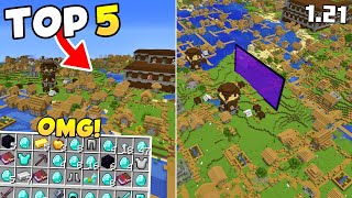 minecraft best seeds 121 pocket edition  minecraft 121 bedrock seeds [upl. by Jennette]