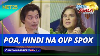 Ultimatum sa OVP officials Poa out na bilang spokesperson [upl. by Jarrod]