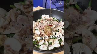 Recette  Salade composée de haricots verts noisettes et champignons de Paris  écomiam [upl. by Nhguavahs]