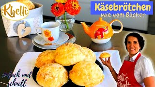 Käsebrötchen wie vom Bäcker selber backen einfaches amp schnelles Rezept fluffig amp knusprig [upl. by Neelhtakyram]