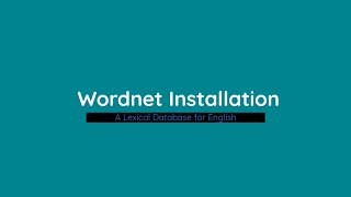 Wordnet Installation  Wordnet Installation on linux [upl. by Adnohral]