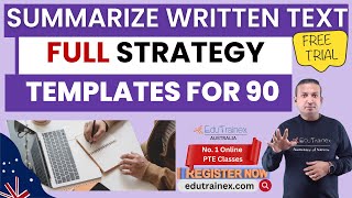 PTE Summarize Written Text  Templates amp Tips  90 Score Guarantee  Edutrainex [upl. by Yeoz243]