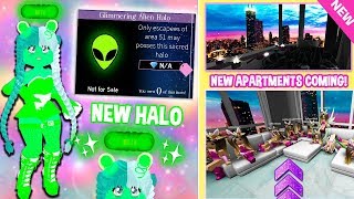 Brand New ALIEN HALO In Royale High  NEW EARTH APARTMENTS TEA Royale High Halo Update [upl. by Drida]