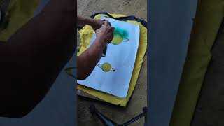 Spray painting design on Tshirt shortsvideo [upl. by Hofstetter]