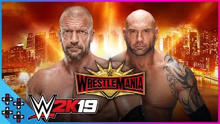 WrestleMania 35 Triple H vs Batista  No Holds Barred Match  WWE 2K19 Match Sims [upl. by Lange37]