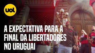 PALMEIRAS X FLAMENGO torcedores brasileiros chegam em peso para FINAL DA LIBERTADORES no Uruguai [upl. by Weeks466]