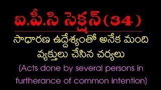 IPC SECTION 34 in Telugu [upl. by Holzman]