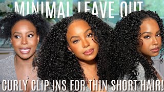 BEST CURLY CLIP INS FOR THIN FINE HAIR  NO EDGES OUT QUICK WEAVE METHOD FOR BEGINNERS  CURLSQUEEN [upl. by Trefor]