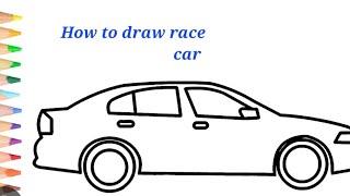 How to Draw a Car🚙 Easy step by step  Race Car Drawing  How to Draw a race car car racecar [upl. by Kcyred]