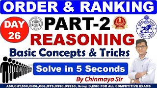 Order and Ranking Part 2Reasoning TricksOrder and Ranking Questions SolvedDay 26ASOSSCOSSC CGL [upl. by Llerrehs477]