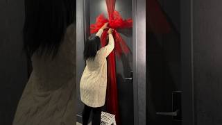 Christmas Door Decoration Hack  DIY Festive Bow [upl. by Arvell684]