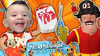 Hello Neighbor styles Shawns Hair Fireman helps FGTEEV beat Hide N Seek Stage 3 [upl. by Temple]