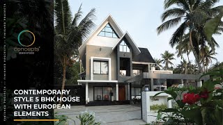 Contemporary Style 5 BHK House With European Elements  Concepts Design Studio [upl. by Bouchier]