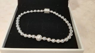 Pandora Beads and Pave Bracelet Pandora Bracelet Unboxing size 1700 [upl. by Yna]