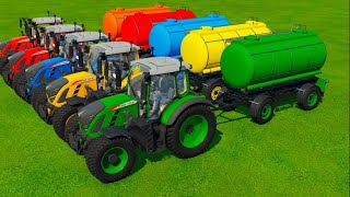 TRANSPORTING PIXAR CARS amp FRUITS WITH COLORED amp JOHN DEERE vs CLAAS vs TRACTORS  BeamNGdrive [upl. by Noira66]