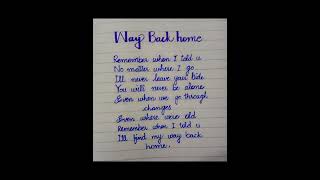 Shaun  Way Back Home ft Conor Maynard lyrics lyrics shorts trending [upl. by Dobb]