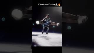 First show of Fleury and Dasha together ⛸️🔥snowboarding Valerie Dasha iceskater [upl. by Lak]