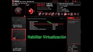 activar habilitar virtualización bios msi amd ryzen fácil paso a paso [upl. by Niddala]