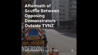 Aftermath of Scuffle Between Opposing Demonstrators Outside TVNZ [upl. by Wie]