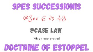 Spes successionis vs Estoppel in tranfer of property act in tamil  property cant be transferred [upl. by Ransome52]