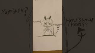 Monster How should I feel trend drawing sketch sketching saddrawing sadtrending [upl. by Kcirdled]