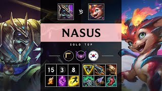 Nasus Top vs Smolder Triple Kill Dominating  KR Master Patch 1418 [upl. by Eednas]