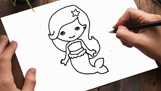 How To Draw A girl Mermaid  Mermaid Pencil Drawing [upl. by Llerrej]